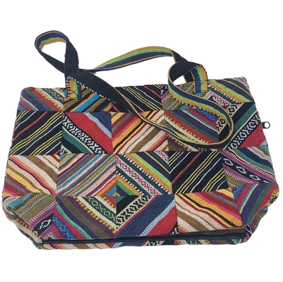 Unbranded Handbags - Unbranded | Multicolored Mixed Print Two Handle Fabric Tote Bag (One Size)
